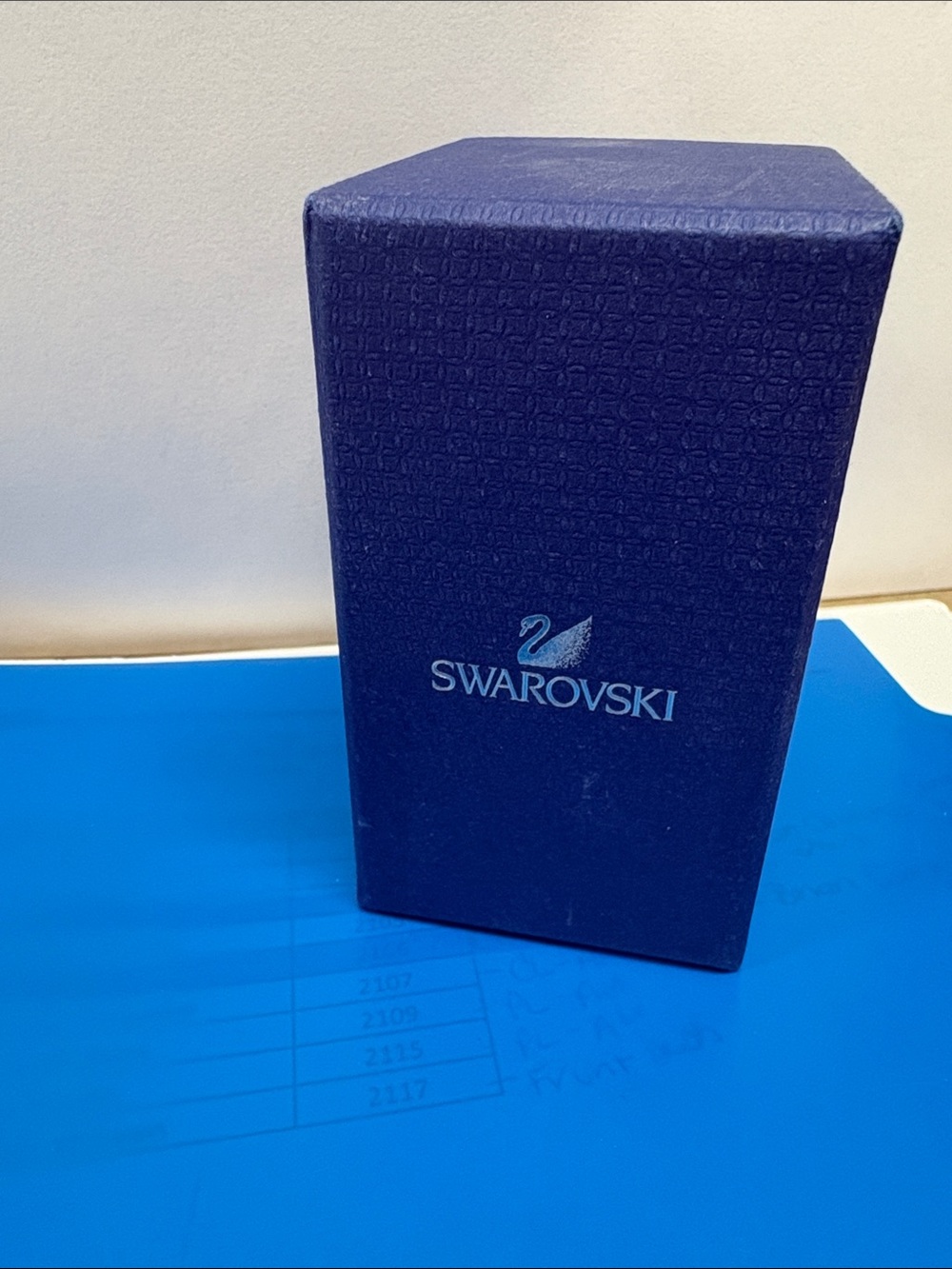 Swarovski crystal bracelet with navy blue box